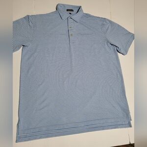 (#15) Peter Millar Summer Comfort Men's Blue Striped Polo Shirt